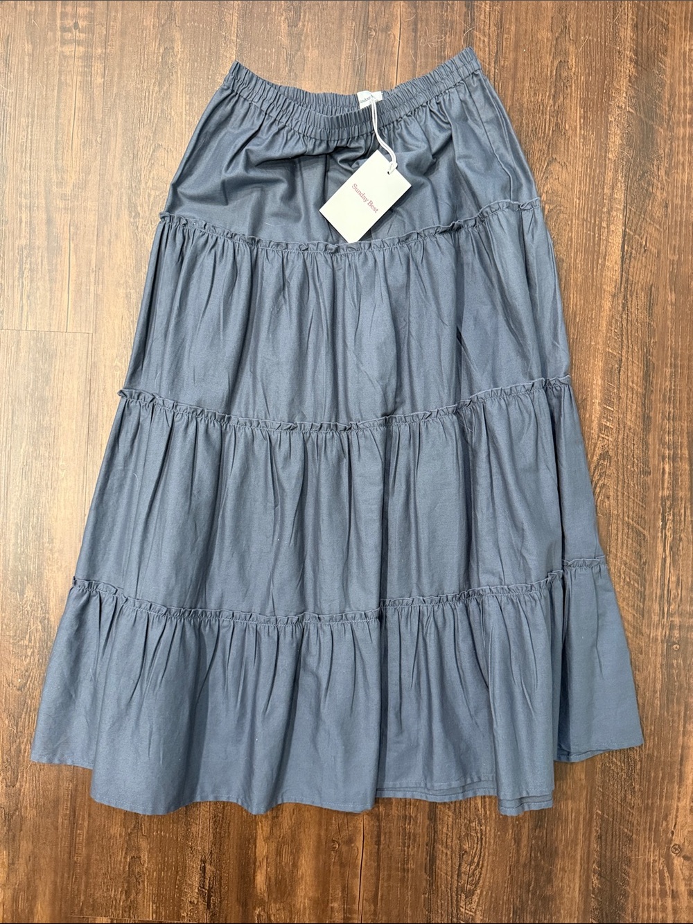 Sunday Best Tiered Maxi Skirt - Slate Blue
